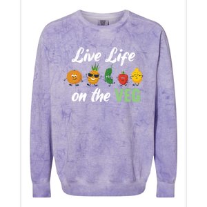 Live Life On The Veg – Vegan Lifestyle Funny Carrot Lover Funny Gift Colorblast Crewneck Sweatshirt