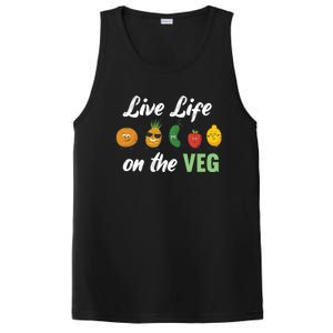 Live Life On The Veg – Vegan Lifestyle Funny Carrot Lover Funny Gift PosiCharge Competitor Tank