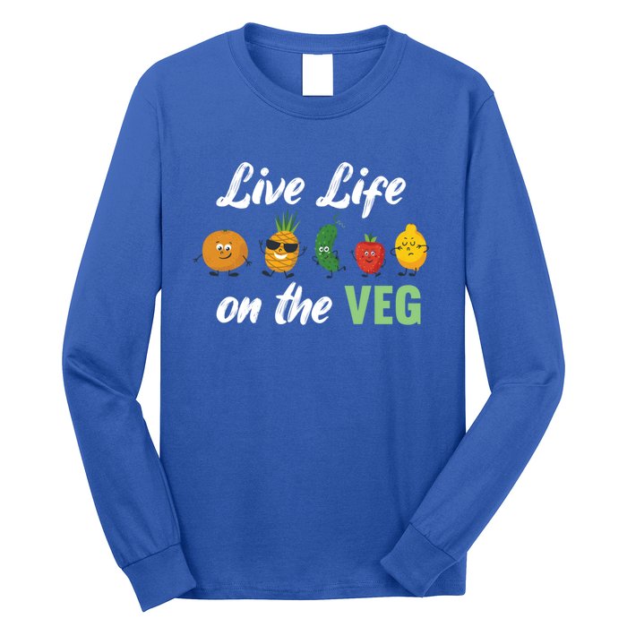 Live Life On The Veg – Vegan Lifestyle Funny Carrot Lover Funny Gift Long Sleeve Shirt