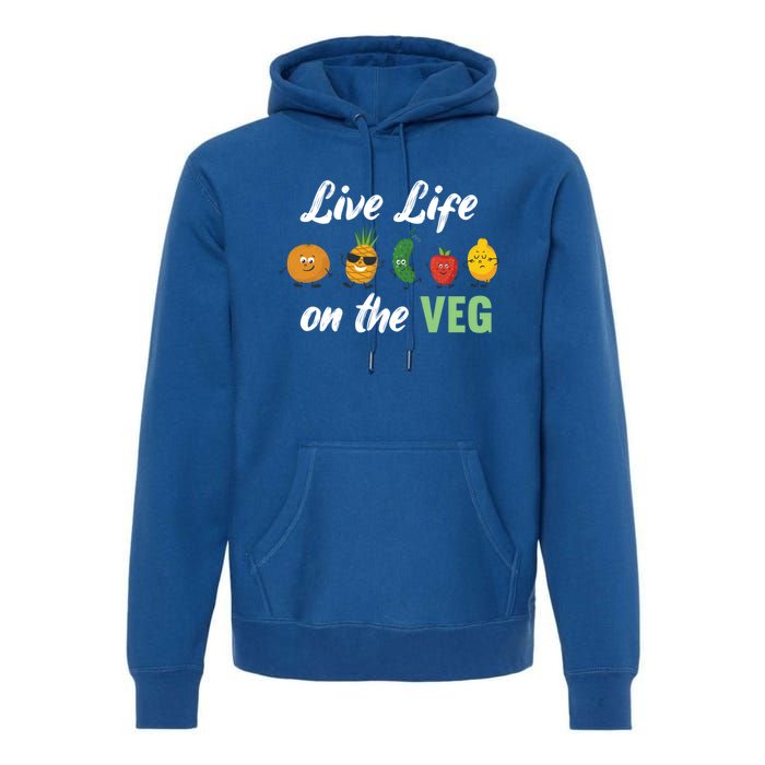 Live Life On The Veg – Vegan Lifestyle Funny Carrot Lover Funny Gift Premium Hoodie