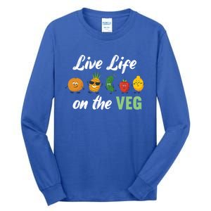 Live Life On The Veg – Vegan Lifestyle Funny Carrot Lover Funny Gift Tall Long Sleeve T-Shirt