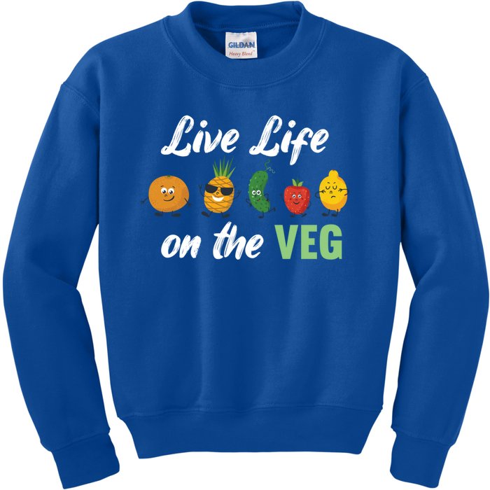 Live Life On The Veg – Vegan Lifestyle Funny Carrot Lover Funny Gift Kids Sweatshirt