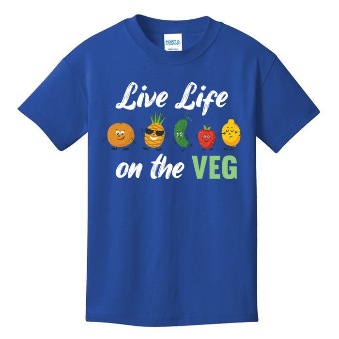 Live Life On The Veg – Vegan Lifestyle Funny Carrot Lover Funny Gift Kids T-Shirt