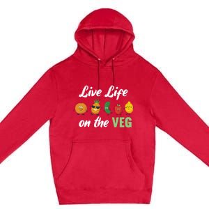 Live Life On The Veg – Vegan Lifestyle Funny Carrot Lover Funny Gift Premium Pullover Hoodie