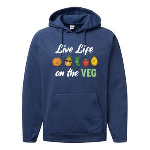 Live Life On The Veg – Vegan Lifestyle Funny Carrot Lover Funny Gift Performance Fleece Hoodie