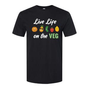 Live Life On The Veg – Vegan Lifestyle Funny Carrot Lover Funny Gift Softstyle CVC T-Shirt