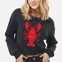 Lobster Cropped Pullover Crew