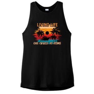 Living Life One Cruise A Time Accessories Cruise Ship Ladies PosiCharge Tri-Blend Wicking Tank