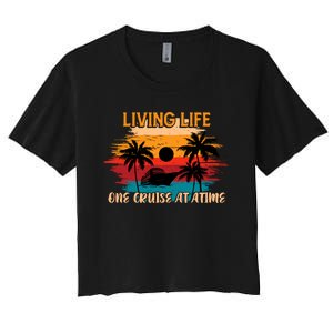 Living Life One Cruise A Time Accessories Cruise Ship Women's Crop Top Tee