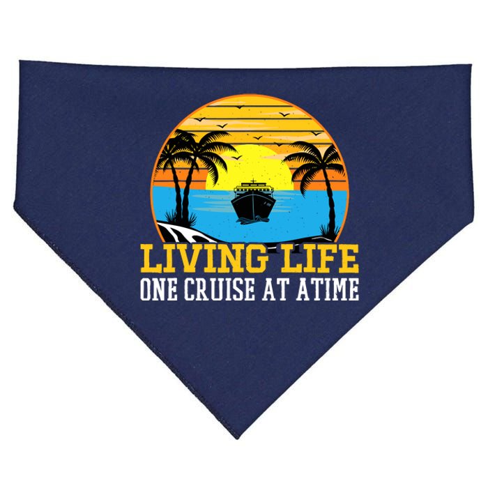 Living Life One Cruise A Time Accessories Cruise Ship USA-Made Doggie Bandana