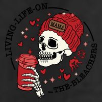 Living Life On The Bleachers Mama Skellington 7 Panel Mesh Trucker Snapback Hat