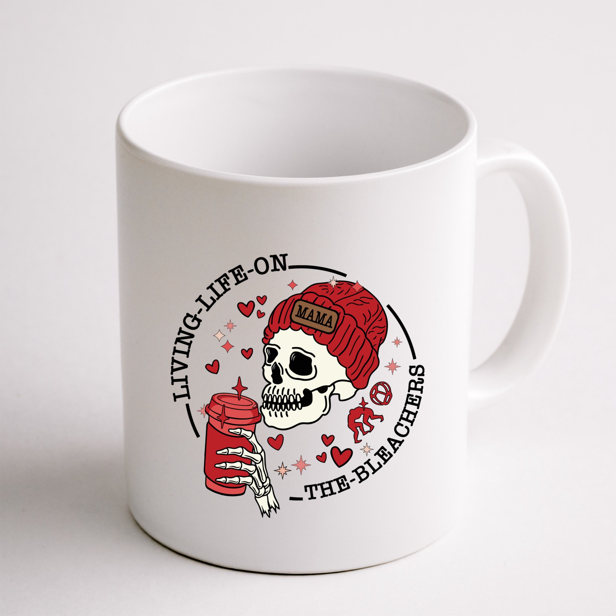 Living Life On The Bleachers Mama Skellington Mug