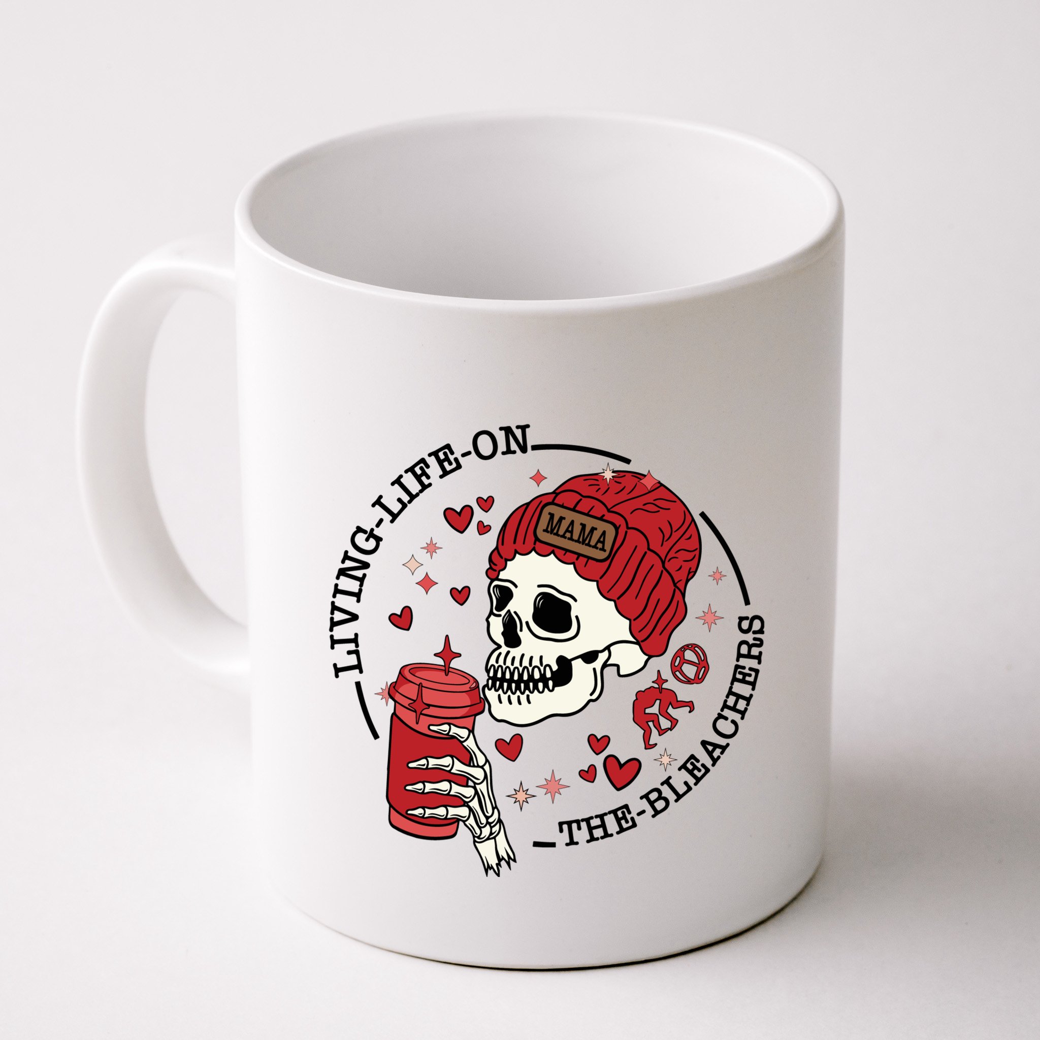 Living Life On The Bleachers Mama Skellington Mug