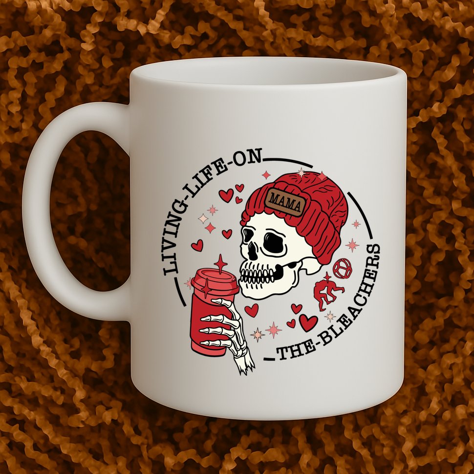 Living Life On The Bleachers Mama Skellington Mug