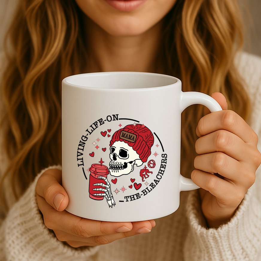 Living Life On The Bleachers Mama Skellington Mug