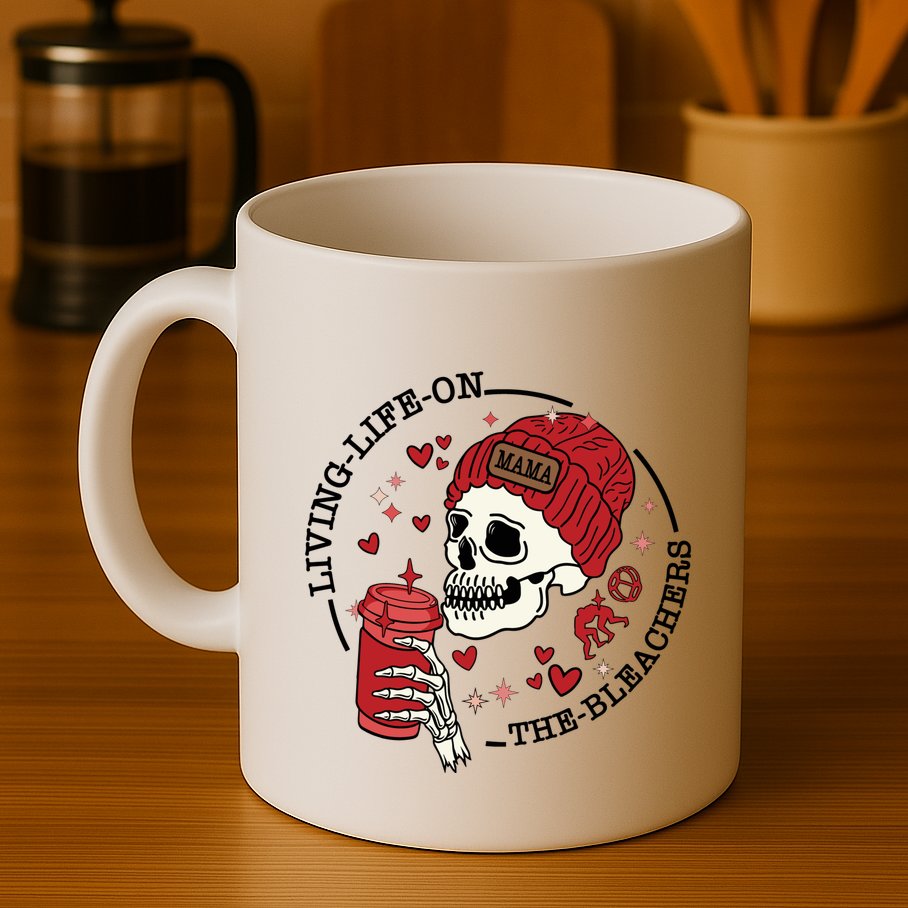 Living Life On The Bleachers Mama Skellington Mug