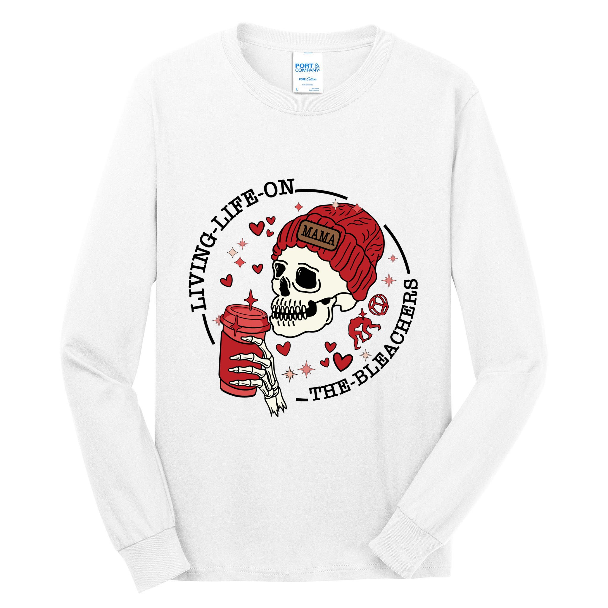 Living Life On The Bleachers Mama Skellington Tall Long Sleeve T-Shirt