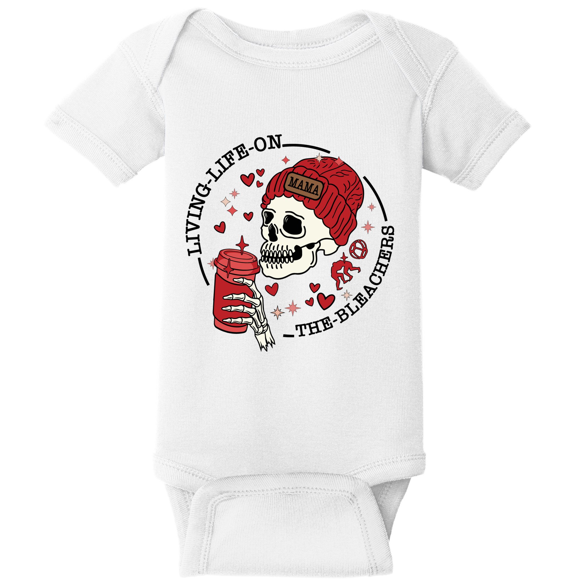 Living Life On The Bleachers Mama Skellington Baby Bodysuit