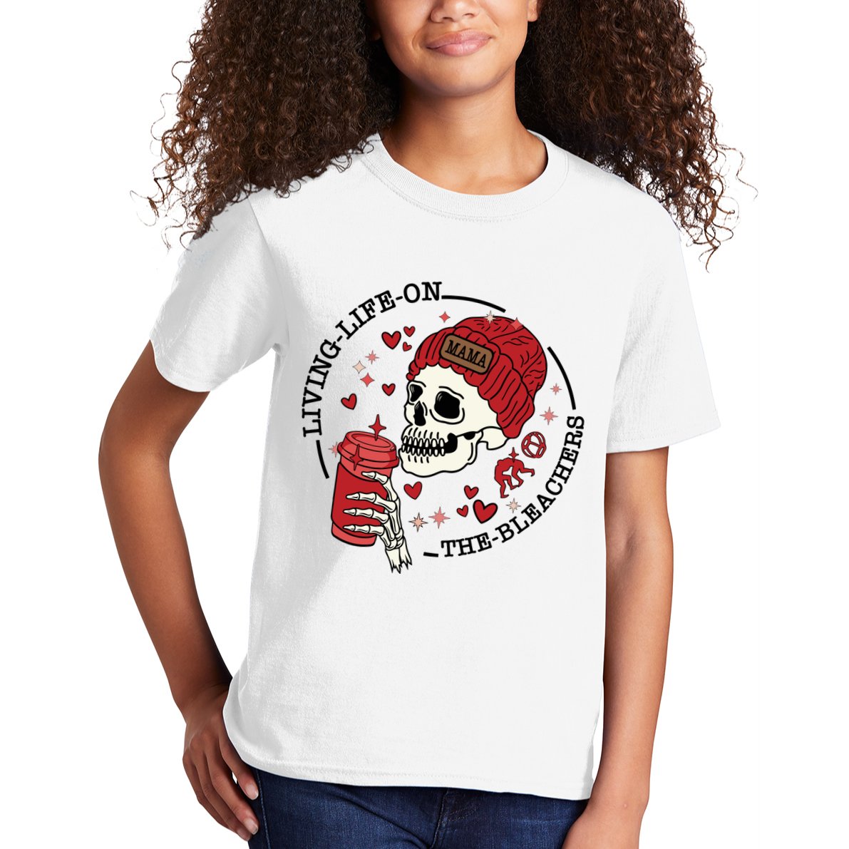Living Life On The Bleachers Mama Skellington Kids T-Shirt