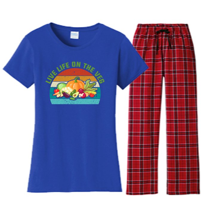 Live Life On The Veg Gift Women's Flannel Pajama Set