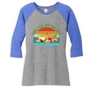 Live Life On The Veg Gift Women's Tri-Blend 3/4-Sleeve Raglan Shirt