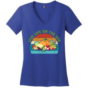 Live Life On The Veg Gift Women's V-Neck T-Shirt