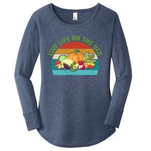 Live Life On The Veg Gift Women's Perfect Tri Tunic Long Sleeve Shirt