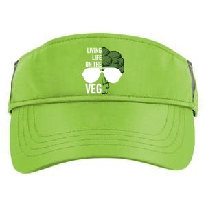 Living Life On The Veg Quirky Joke Vegetarian Or Vegan Gift Adult Drive Performance Visor