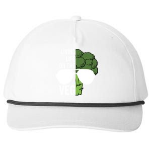 Living Life On The Veg Quirky Joke Vegetarian Or Vegan Gift Snapback Five-Panel Rope Hat