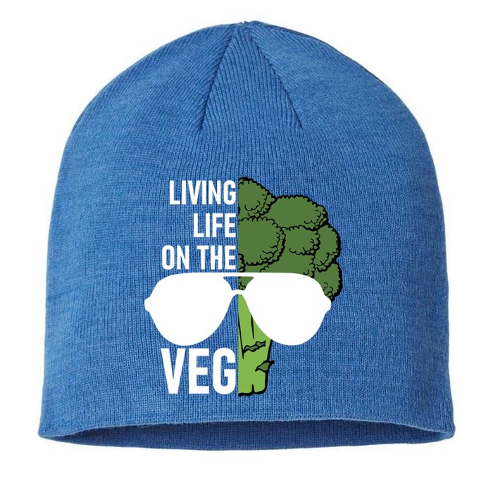 Living Life On The Veg Quirky Joke Vegetarian Or Vegan Gift Sustainable Beanie