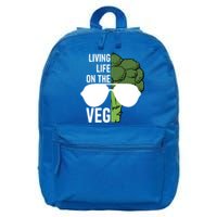 Living Life On The Veg Quirky Joke Vegetarian Or Vegan Gift 16 in Basic Backpack