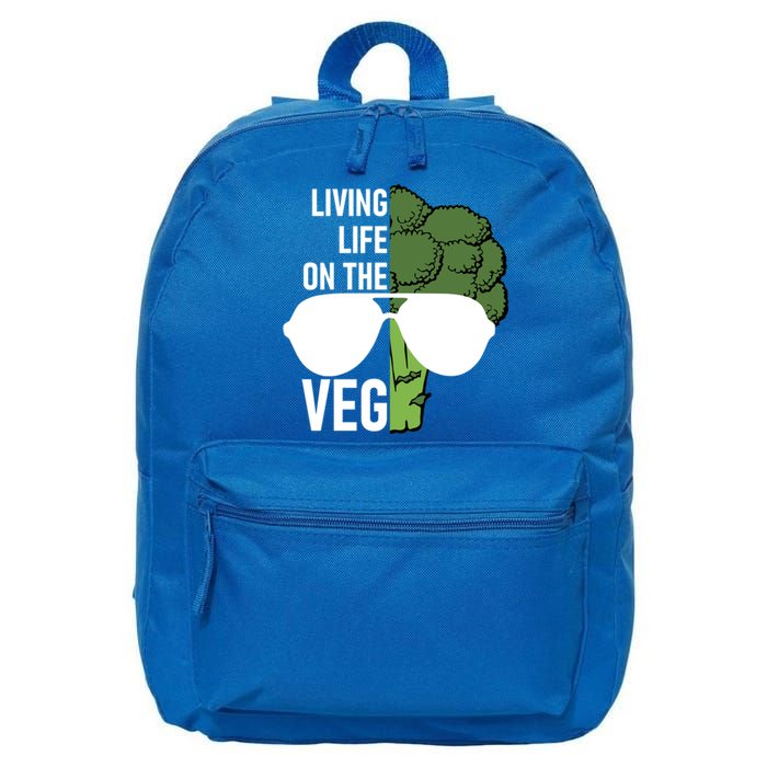 Living Life On The Veg Quirky Joke Vegetarian Or Vegan Gift 16 in Basic Backpack