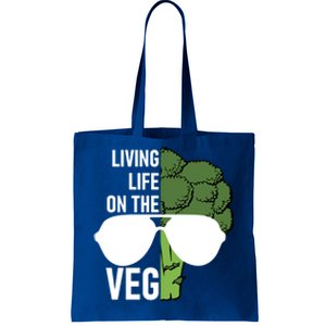 Living Life On The Veg Quirky Joke Vegetarian Or Vegan Gift Tote Bag