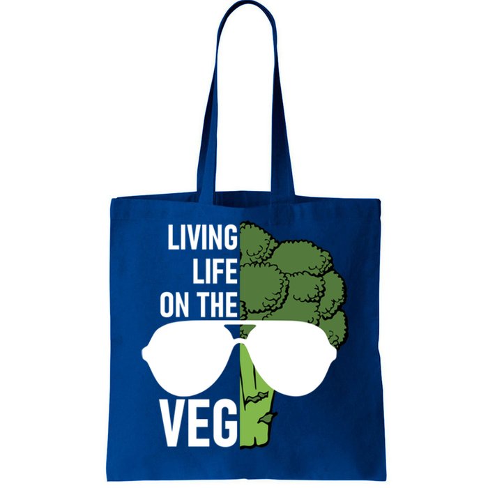 Living Life On The Veg Quirky Joke Vegetarian Or Vegan Gift Tote Bag