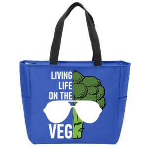 Living Life On The Veg Quirky Joke Vegetarian Or Vegan Gift Zip Tote Bag