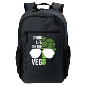 Living Life On The Veg Quirky Joke Vegetarian Or Vegan Gift Daily Commute Backpack