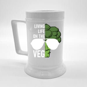 Living Life On The Veg Quirky Joke Vegetarian Or Vegan Gift Beer Stein