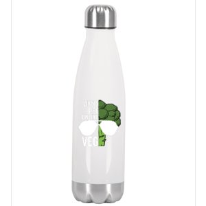 Living Life On The Veg Quirky Joke Vegetarian Or Vegan Gift Stainless Steel Insulated Water Bottle