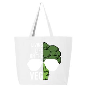 Living Life On The Veg Quirky Joke Vegetarian Or Vegan Gift 25L Jumbo Tote