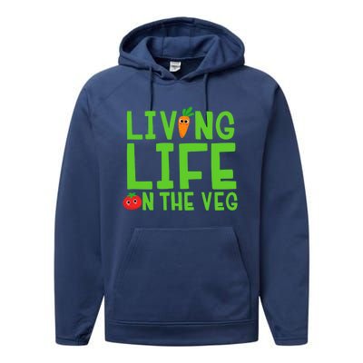 Living Life On The Veg Gift Performance Fleece Hoodie