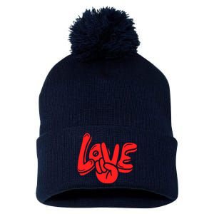 Love Pom Pom 12in Knit Beanie