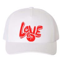 Love Yupoong Adult 5-Panel Trucker Hat