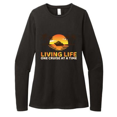 Living Life One Cruise At A Time Funny Cruise Ship Funny Gift Womens CVC Long Sleeve Shirt