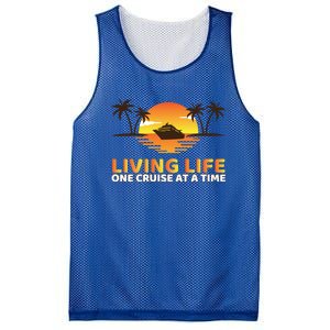 Living Life One Cruise At A Time Funny Cruise Ship Funny Gift Mesh Reversible Basketball Jersey Tank