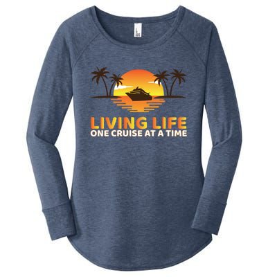 Living Life One Cruise At A Time Funny Cruise Ship Funny Gift Women's Perfect Tri Tunic Long Sleeve Shirt