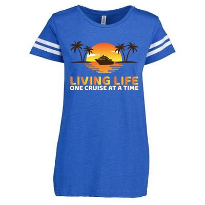 Living Life One Cruise At A Time Funny Cruise Ship Funny Gift Enza Ladies Jersey Football T-Shirt