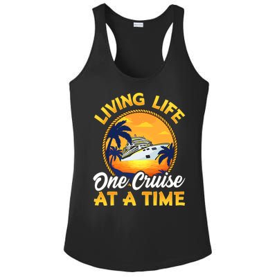 Living Life One Cruise At A Time Ladies PosiCharge Competitor Racerback Tank