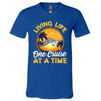 Living Life One Cruise At A Time V-Neck T-Shirt