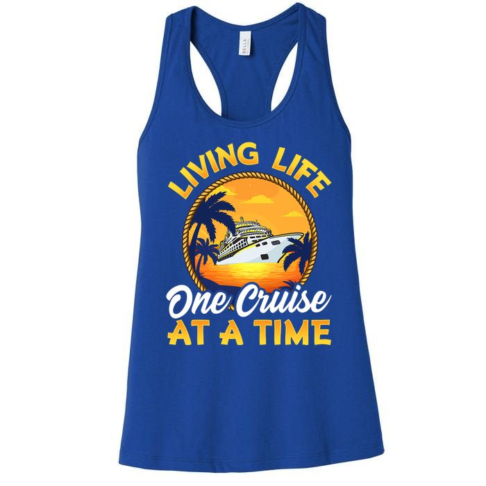 Living Life One Cruise At A Time Women's Racerback Tank