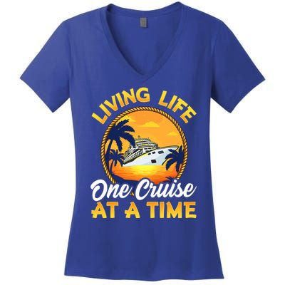 Living Life One Cruise At A Time Women's V-Neck T-Shirt